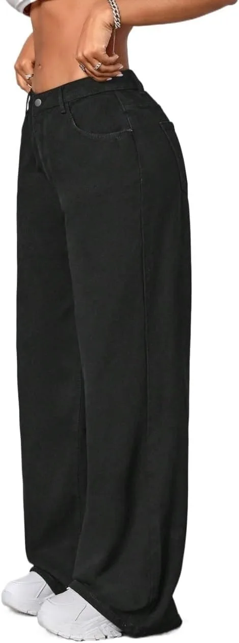 Женские классические джинсы Wide-Leg Generic, черный