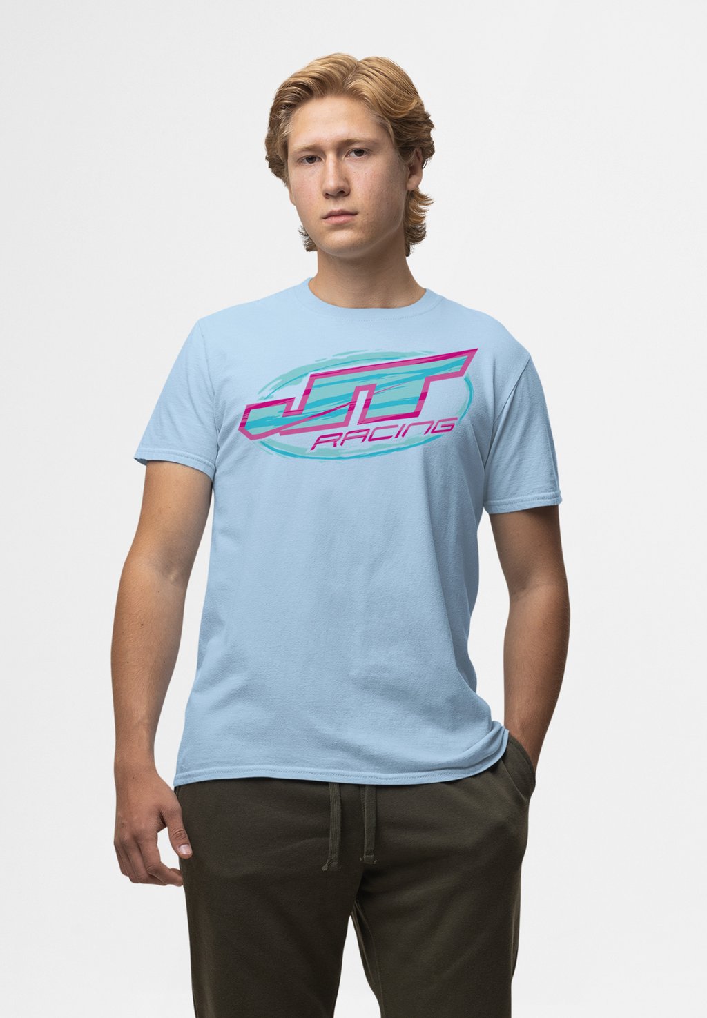 

Футболка с принтом RACING AND LOGO Henry Tiger, светло-голубой