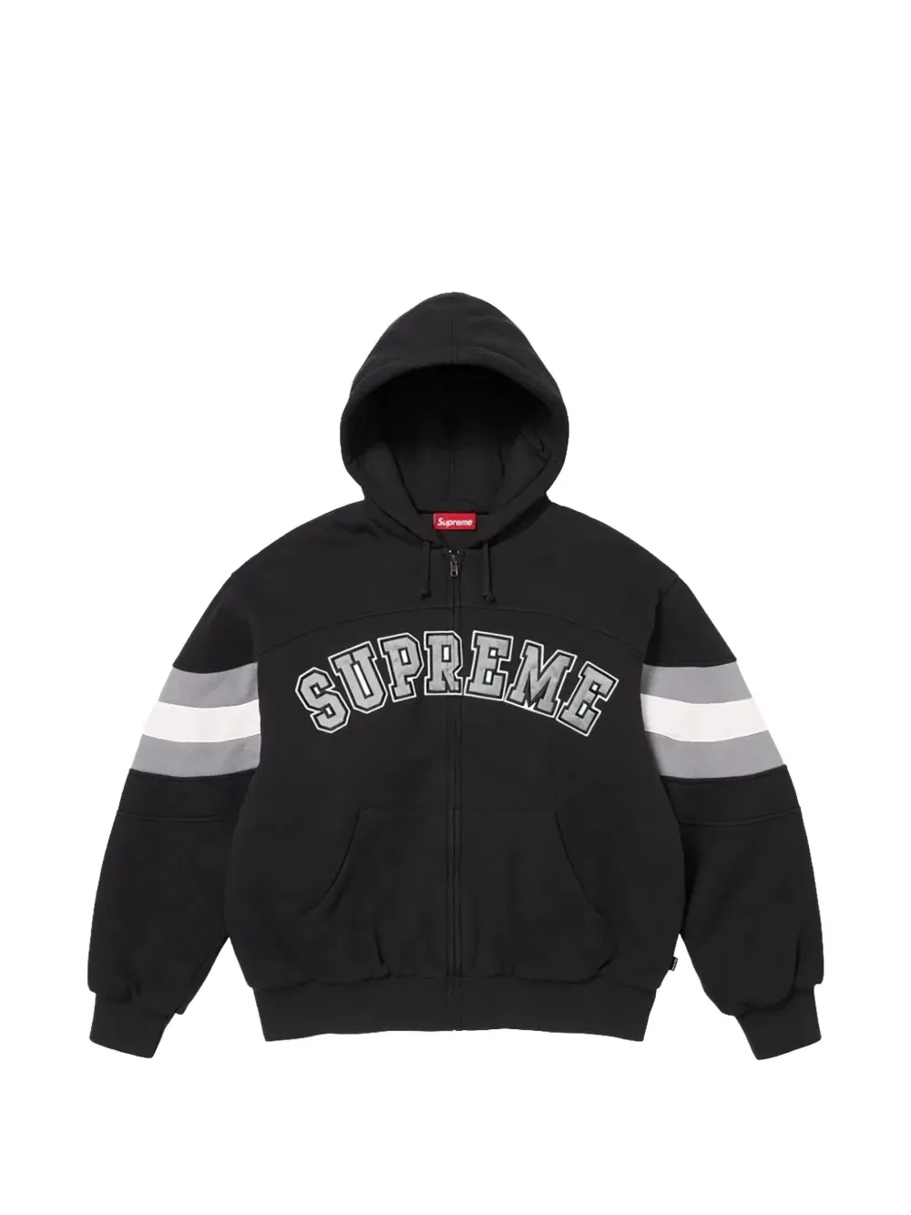 Толстовка на молнии с логотипом Supreme, черный
