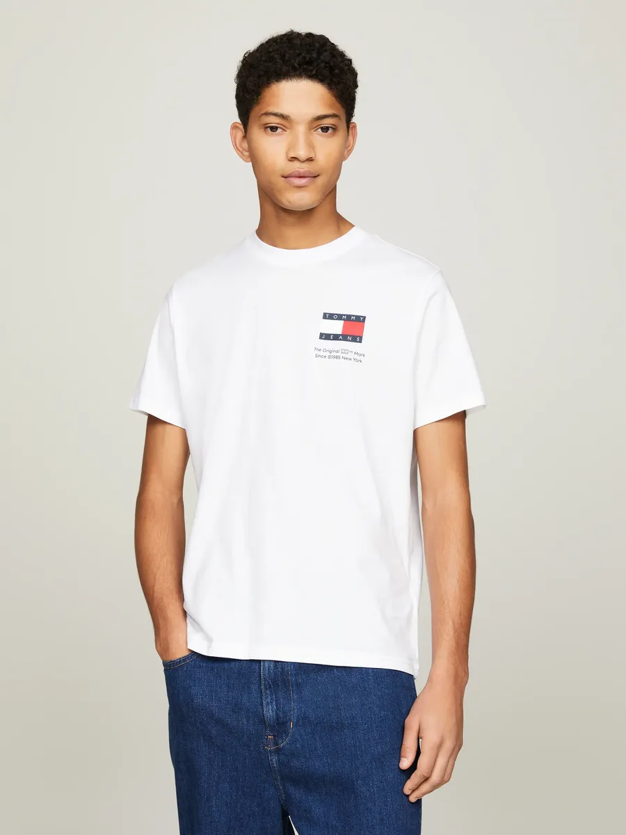 

Футболка Tommy Jeans "TJM SLIM 2PACK S/S FLAG DNA TEE" с большим логотипом на груди, белый