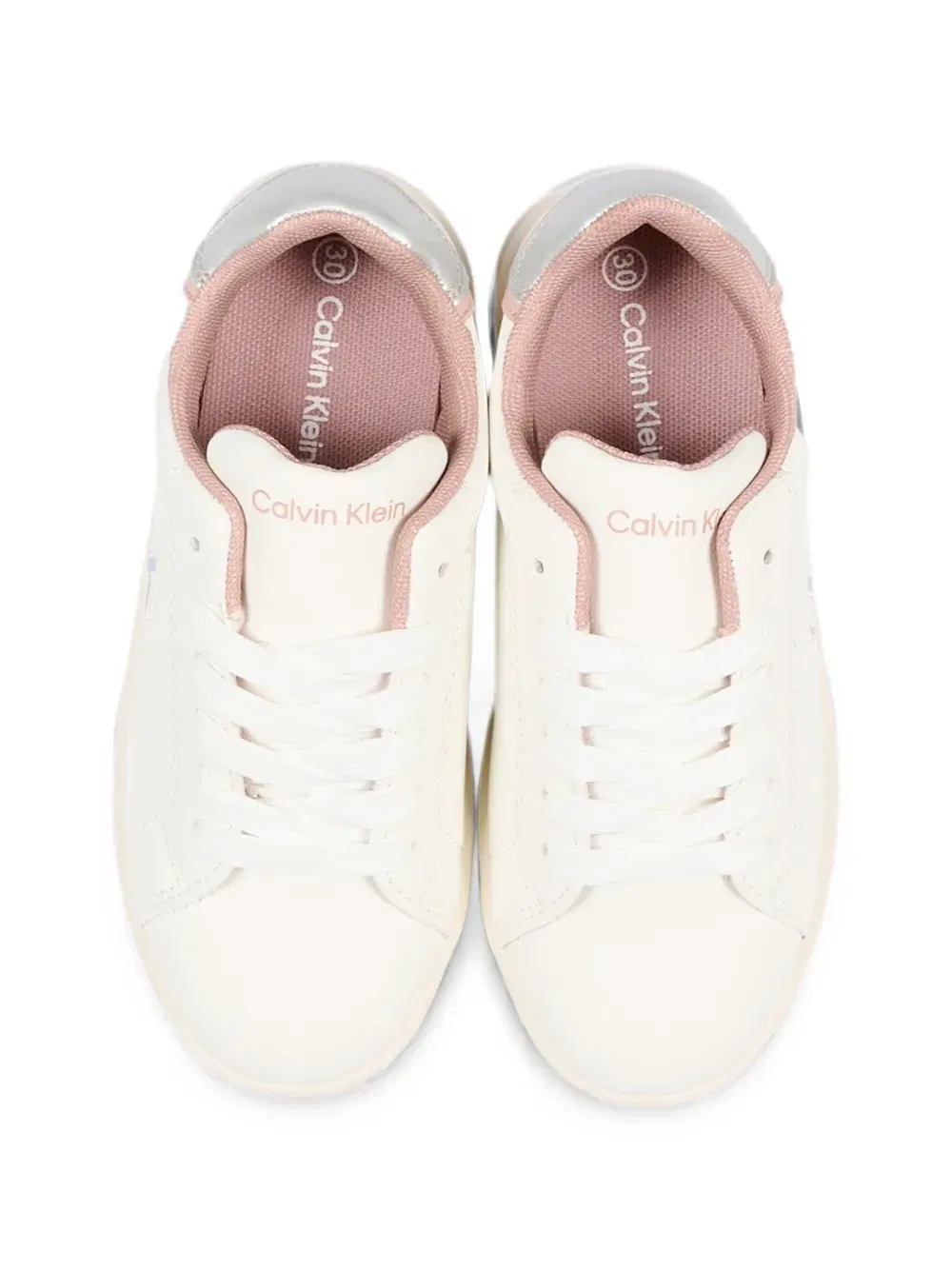 Кроссовки из кожи с логотипом Calvin Klein Kids, белый — фото 4