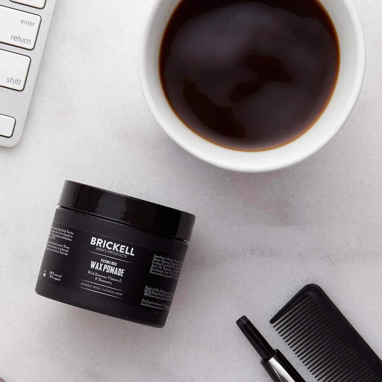 Мужская помада-воск Brickell Men’s Flexible Hold Wax Pomade 59 мл Brickell Men'S Products — фото 3