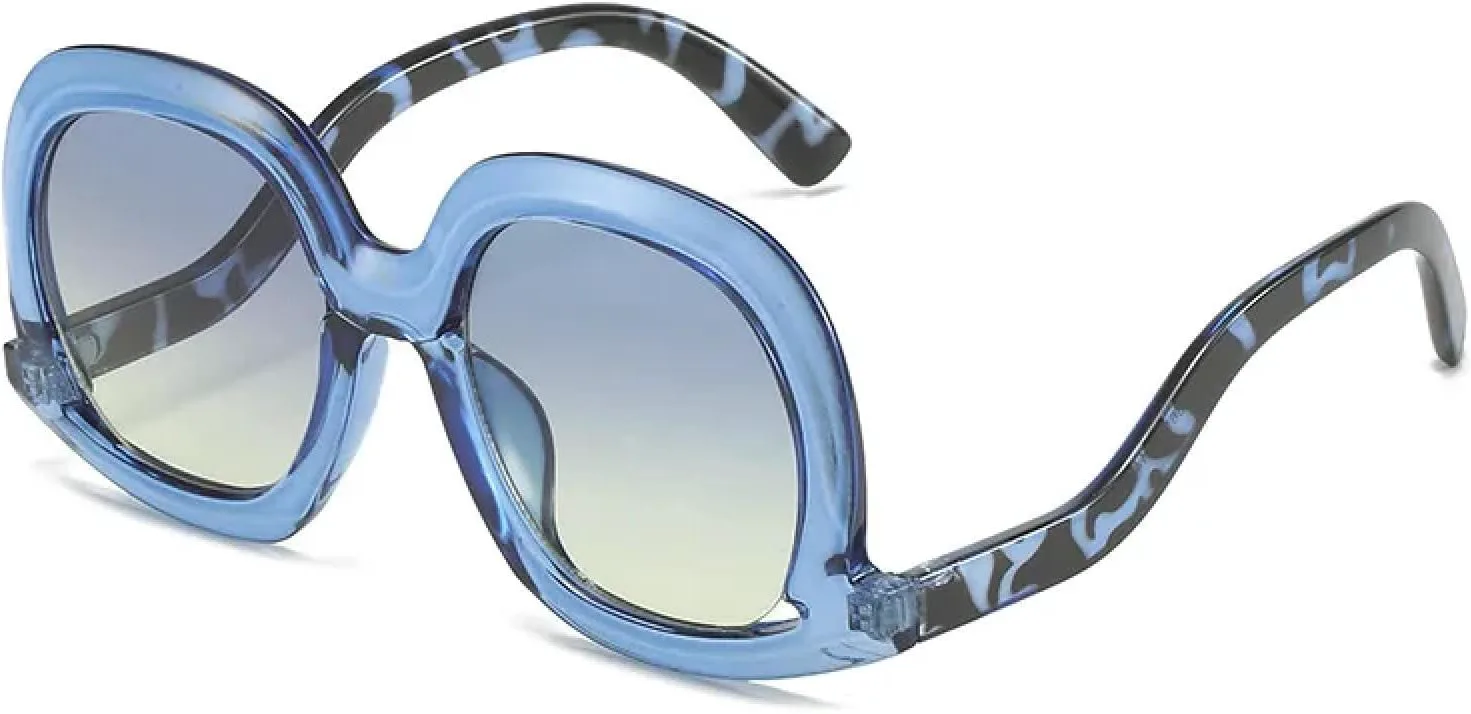 

Винтажные солнцезащитные очки большого размера для женщин, модные и роскошные солнцезащитные очки, женские очки с защитой от УФ-излучения UV400 TKKTLLT, Blue