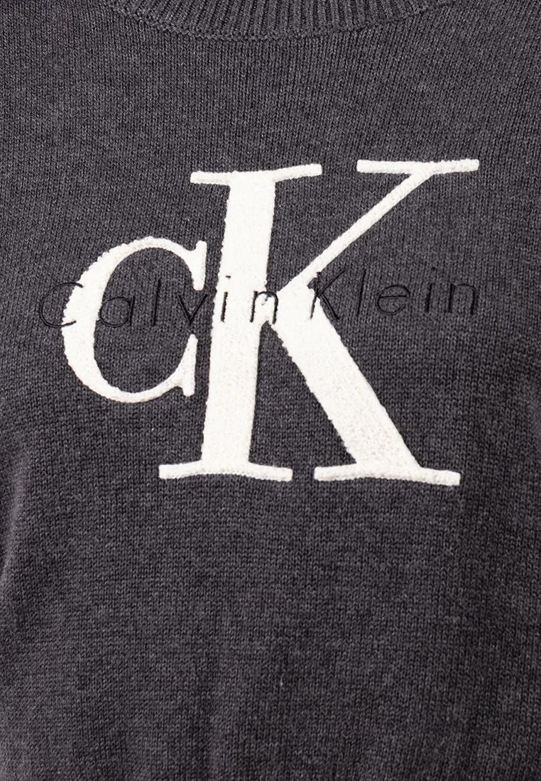 Джемпер укороченный, Calvin Klein Jeans, угольный — фото 3