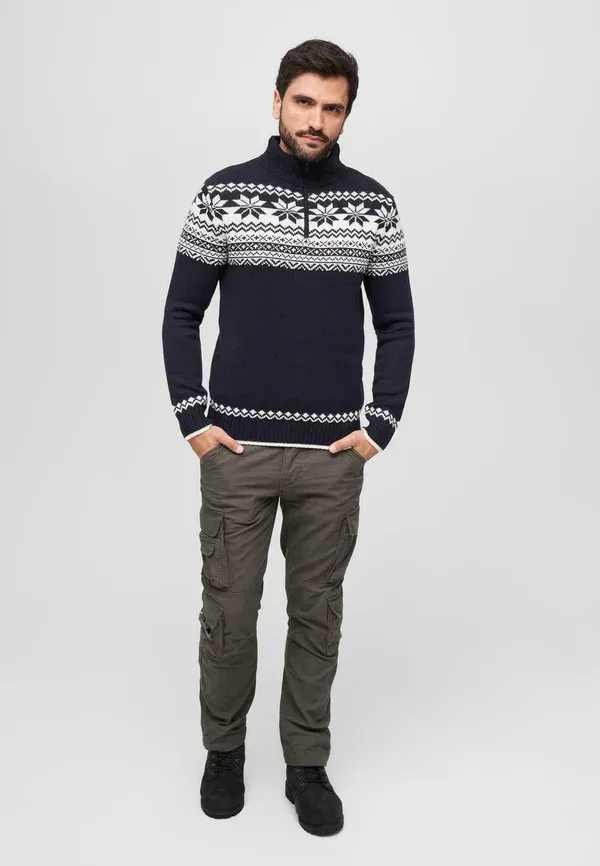 Свитер Troyer norweger jumper Brandit, тёмно-синий — фото 2