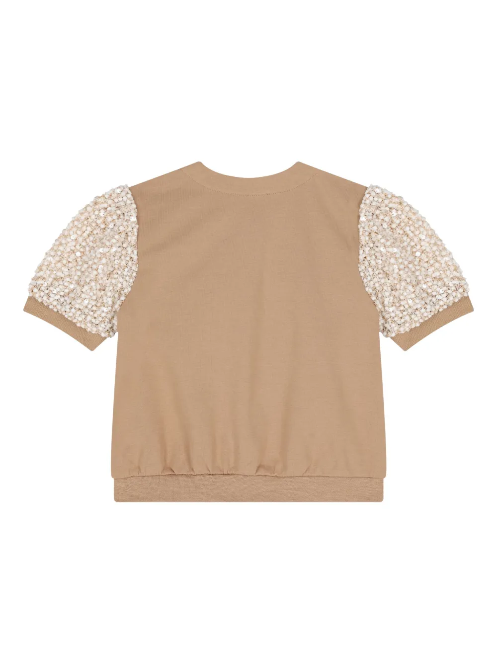 Блузка с короткими рукавами, декорированная Aigner Kids, коричневый — фото 2