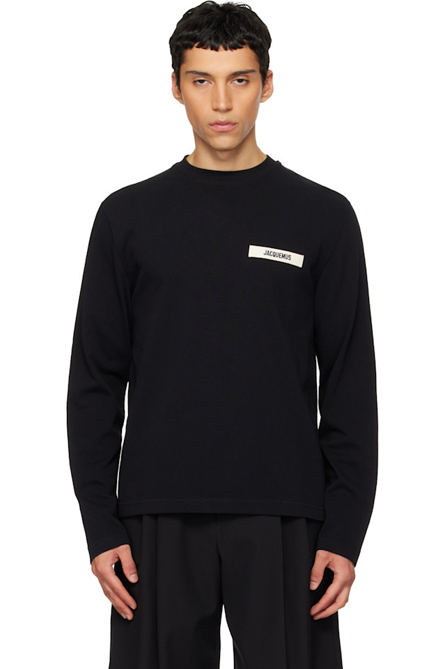 

Футболка с длинными рукавами из грогрена Jacquemus, черный