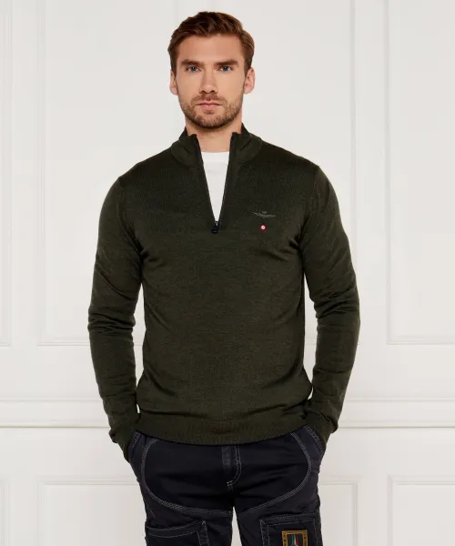 

Шерстяной свитер Regular fit Aeronautica Militare, зеленый