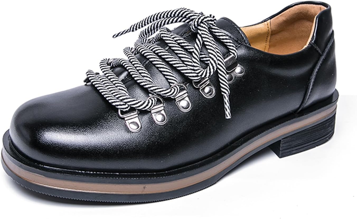 

Мужские туфли-оксфорды на шнуровке с круглым носком из натуральной кожи, с повышенной подошвой, низкие, нескользящие, удобные, делового и повседневного стиля для работы, офиса, вечеринки, свадьбы, вождения и шопинга Tixewsjh, черный