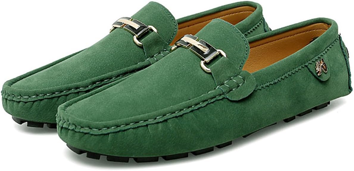 

Мужские мокасины Dacnakby для вождения, слипоны-лодочки с замшевой пряжкой, зеленый