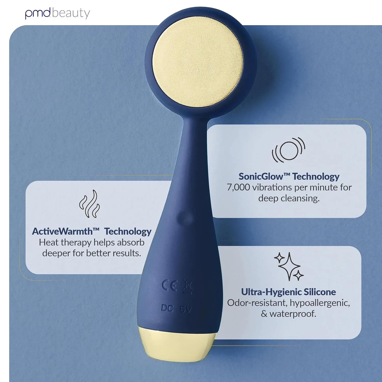 Clean Pro OB - Интеллектуальное устройство для очищения лица Pmd Beauty, Navy — фото 2