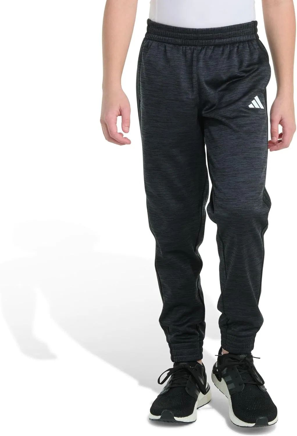 Детские спортивные брюки Adidas из флиса с тремя полосками, Black Heather
