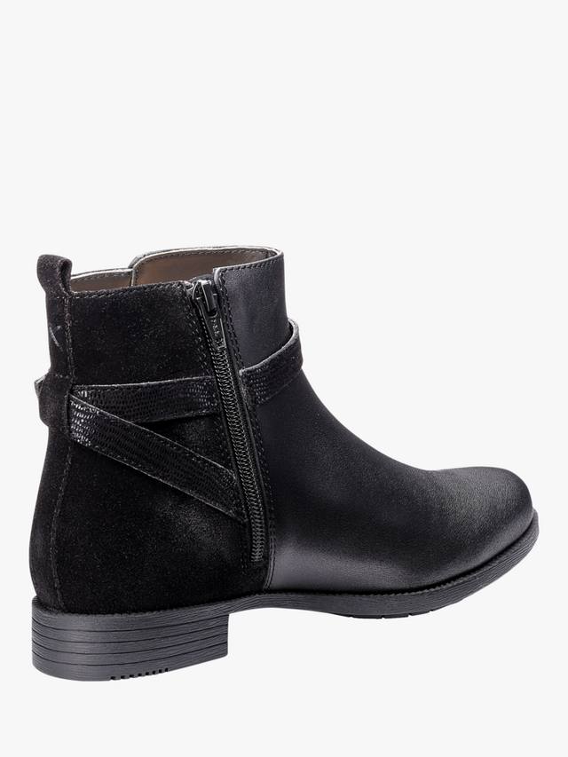 Хайдок широкий крой Wide Fit ботинки до щиколотки из кожи с эффектом Animal Effect Hotter, Black Lizard — фото 4