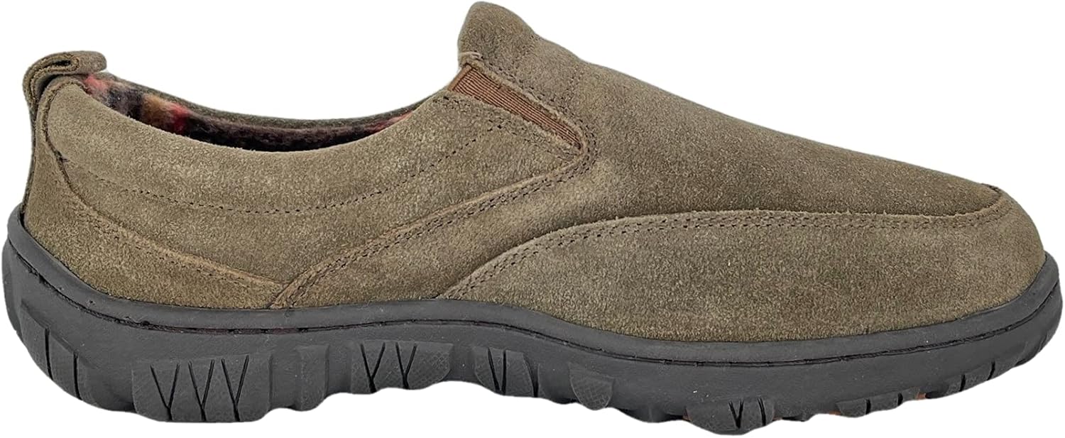 Мужские тапочки Clarks с верхом из замши SAB30194A - закрытая задняя часть с двойной резинкой и съемной стелькой - домашние тапочки для мужчин для использования дома и на улице — фото 3
