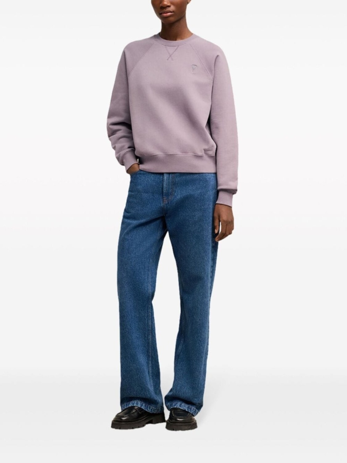 

AMI Paris толстовка с монограммой Ami de Coeur, фиолетовый