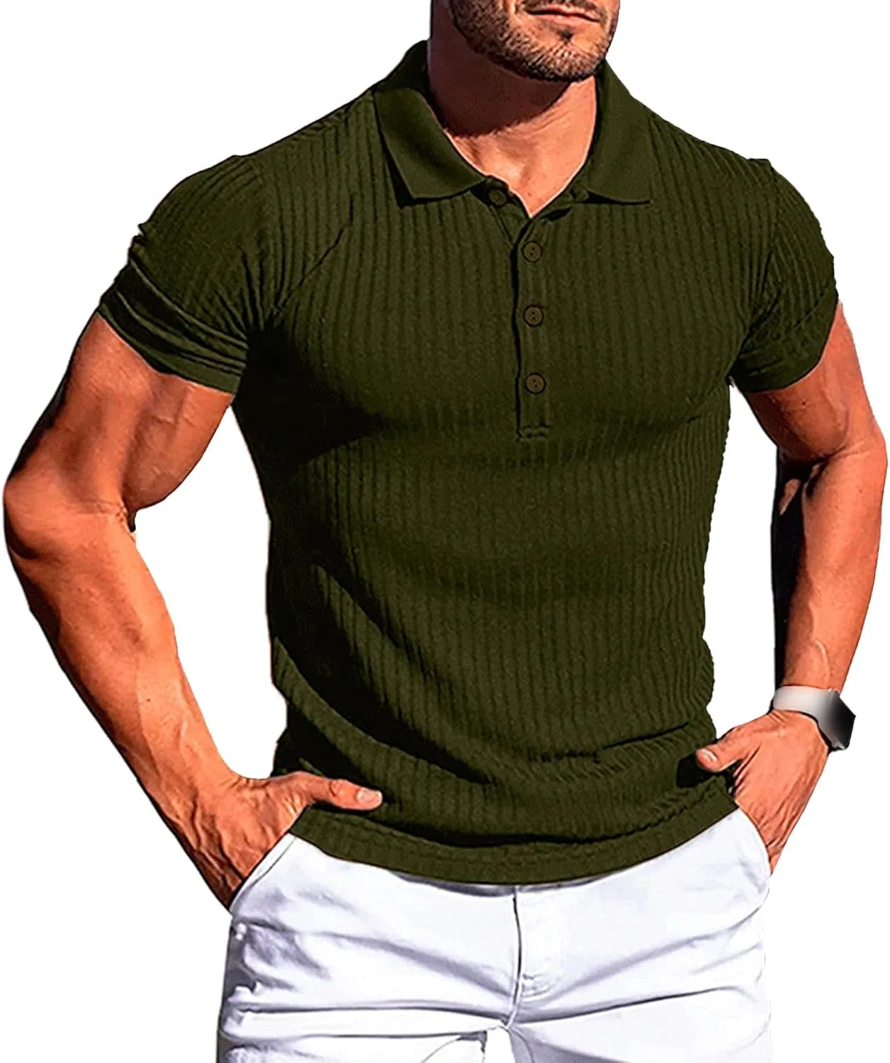 

Мужская поло slim fit с коротким рукавом для гольфа и тренировок SWJGLITTR