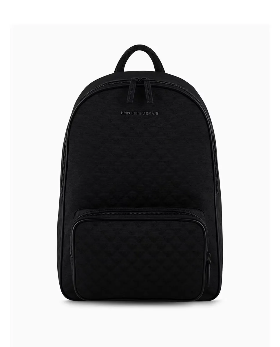 

Мужской нейлоновый рюкзак с металлизированным логотипом Emporio Armani, черный