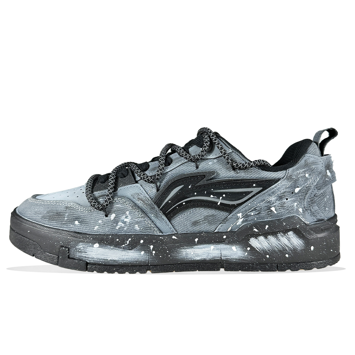 

LINING Юань Чу амортизирующие износостойкие легкие низкие кроссовки для скейтбординга мужские black gray