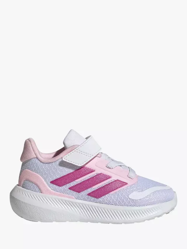 Детские кроссовки Runfalcon с верхним ремешком, бело-розовые adidas