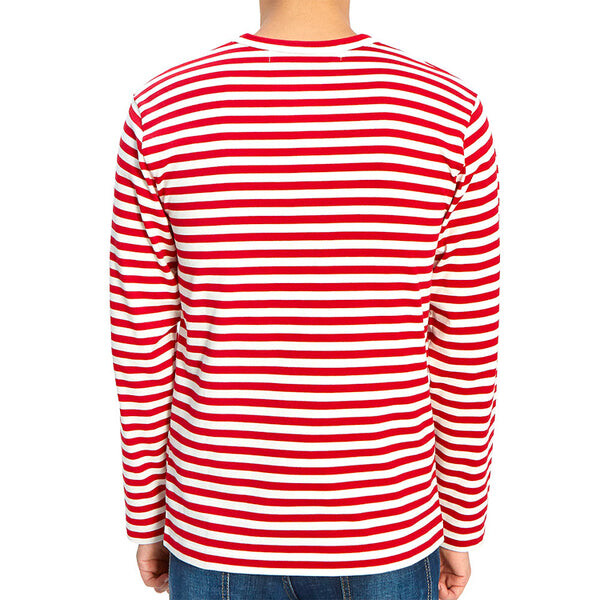 Футболка striped long-sleeve t-shirt 'red' Comme Des Garcons Play, красный — фото 3
