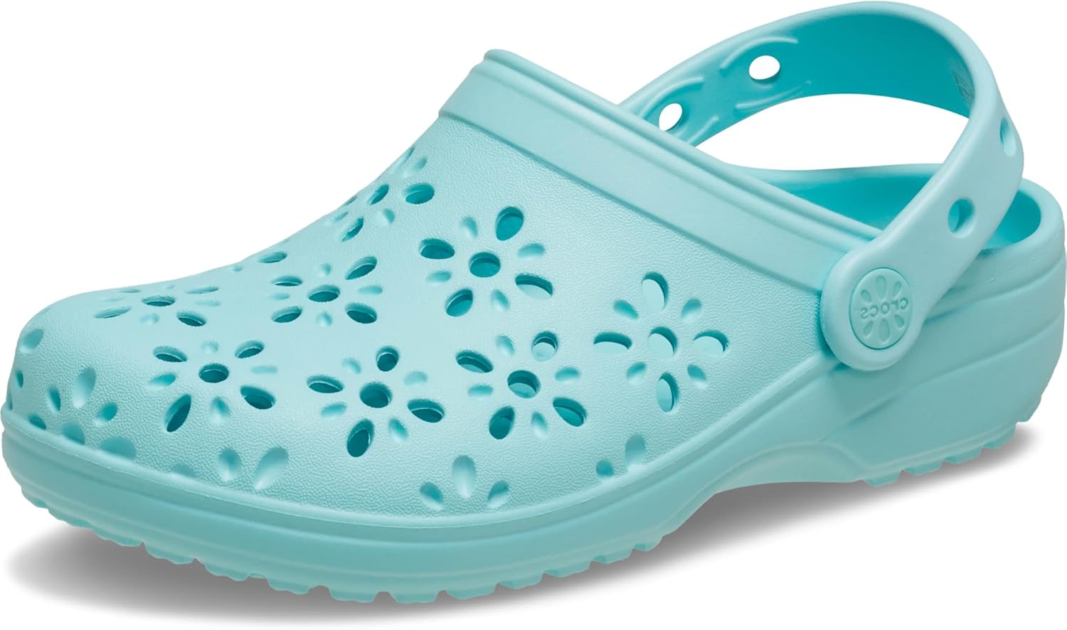 Детские кроксы Crocs с классическим цветочным дизайном, Aquamarine