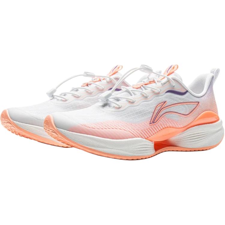 Кроссовки для бега с амортизаторами Rebound Low Top для детей и подростков LINING YOUNG, белый/оранжевый — фото 3