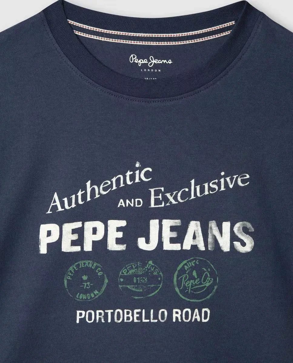Детская футболка Carter Pepe Jeans, темно-синий — фото 3