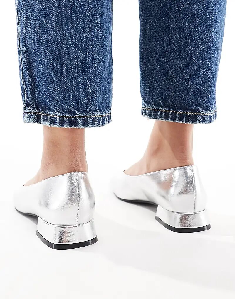 Широкие балетки Lavinia в серебристом цвете ASOS DESIGN — фото 2