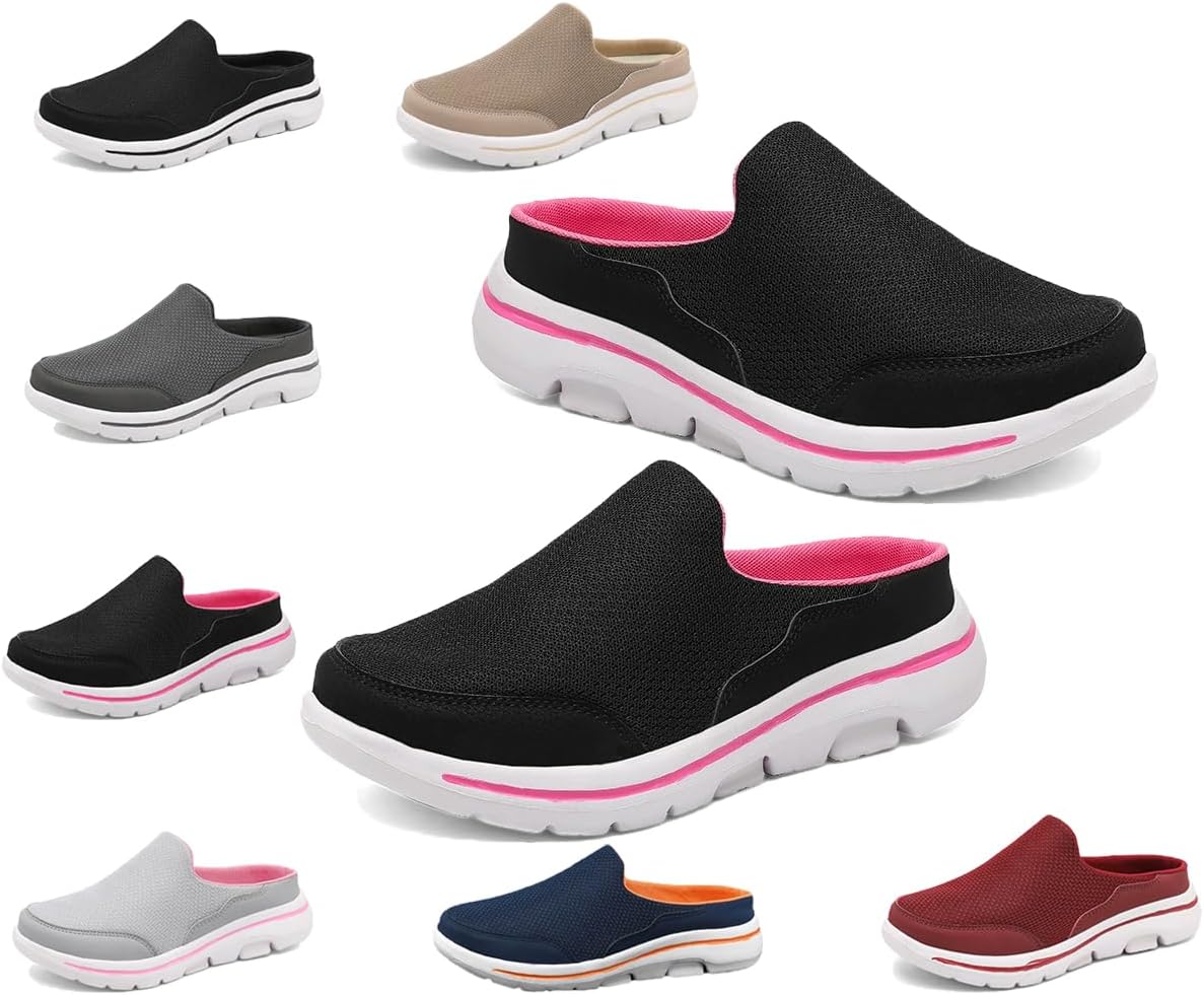 

Мюли и сабо для женщин и мужчин с легкой открытой пяткой, удобная обувь для ходьбы, дышащие тапочки с закрытым носком, шлепанцы для мужчин и женщин Generic, черный