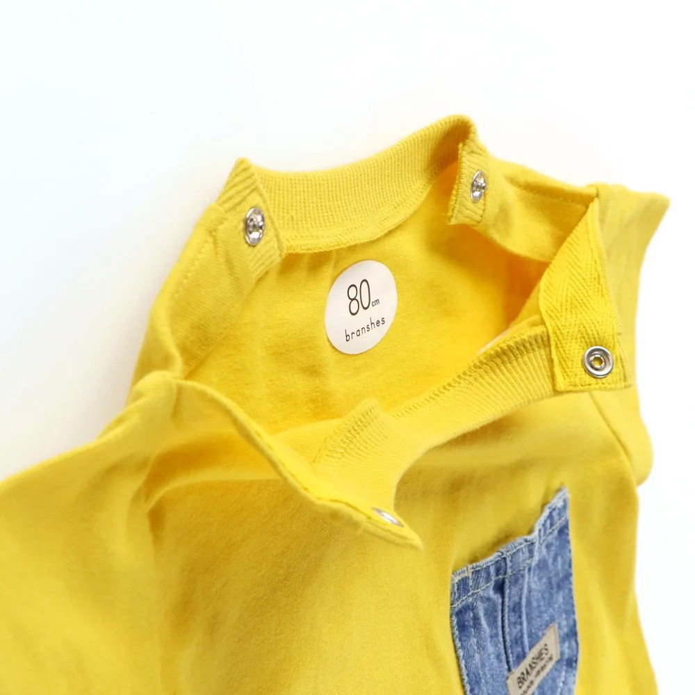 Джинсовый комбинезон с короткими рукавами и карманом Branshes, Yellow — фото 4