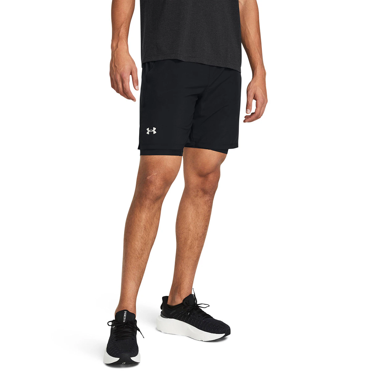 

Ua launch мужские шорты для бега 7'' 2-в-1 шорты-blk under armour, чёрный