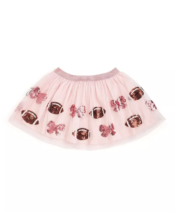 

Детская кокетливая юбка-пачка с пайетками в футбольном стиле - для малышей и взрослых. Sweet Wink, розовый