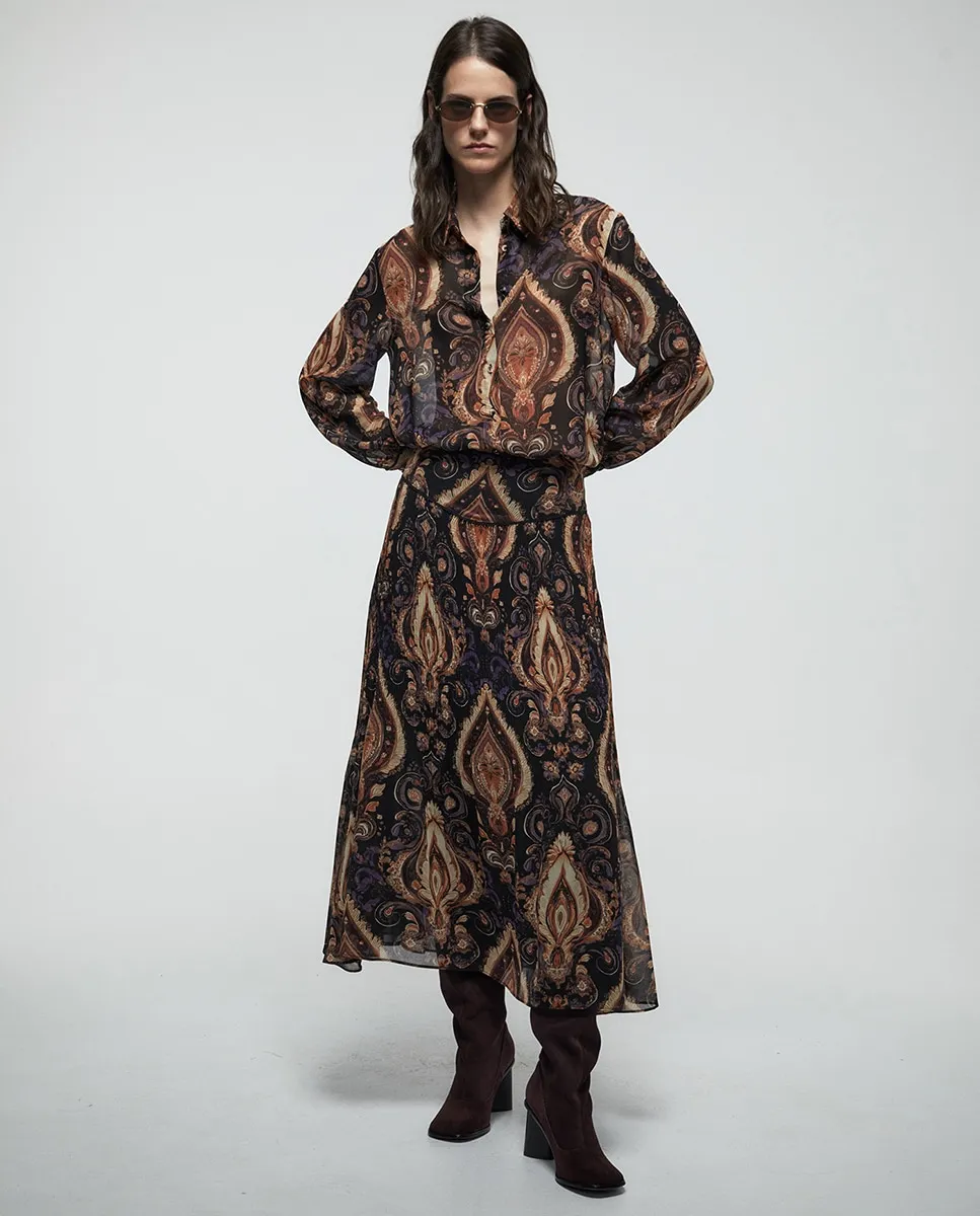 

Расписная юбка Sfera, коричневый