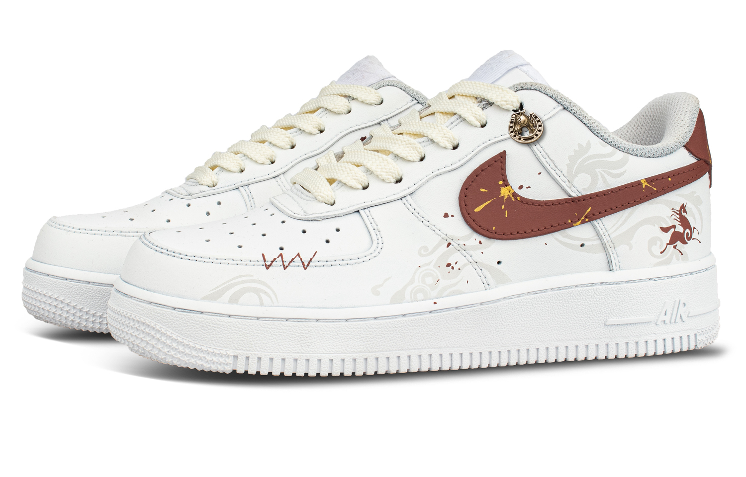Nike Кроссовки для скейтбординга низкие Unisex Leather Bright Color Coverage White Red — фото 4