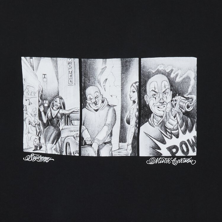 Футболка Supreme Mister Cartoon Pow Tee, черный — фото 2
