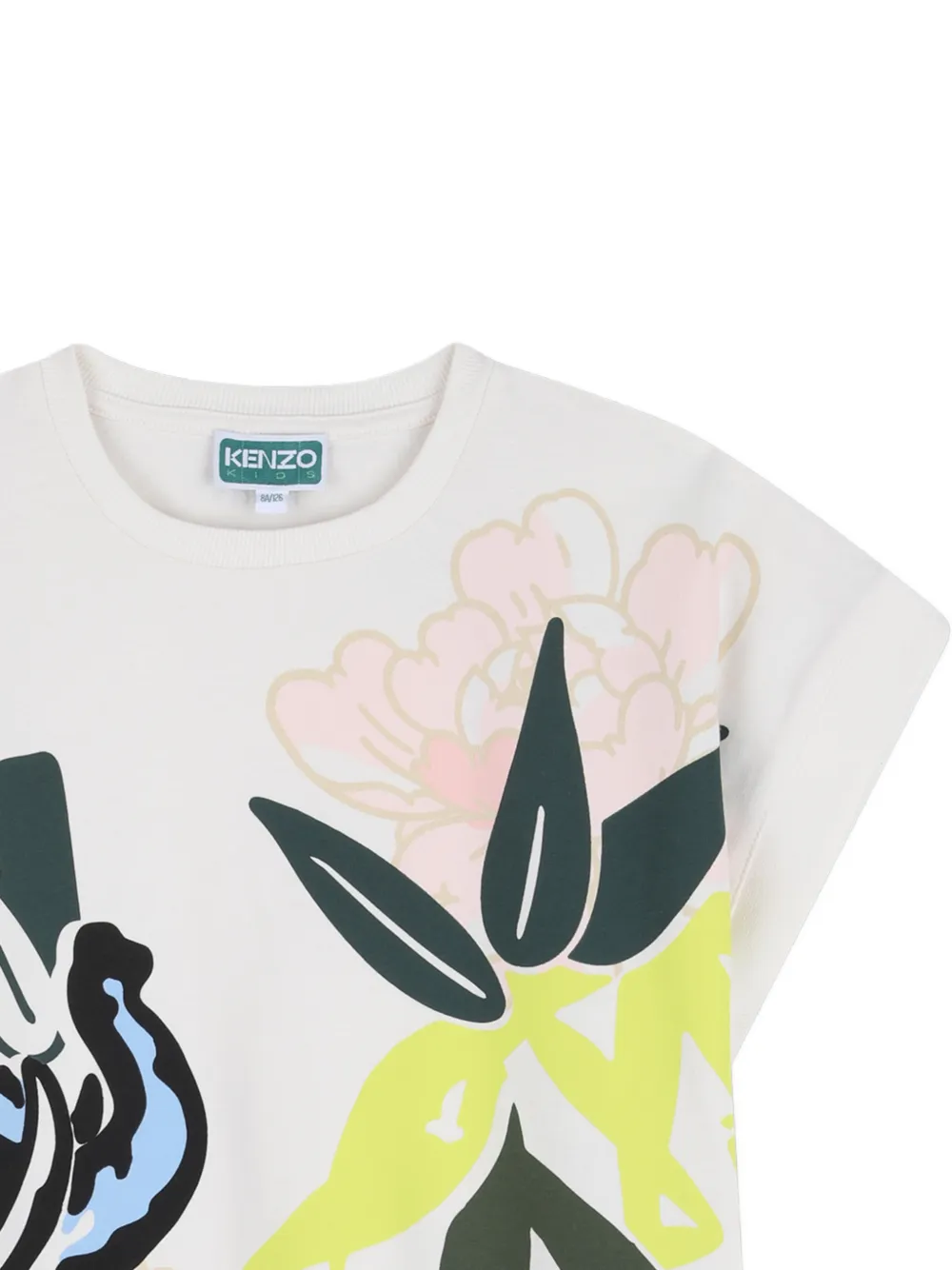 Платье-футляр с цветочным принтом Kenzo Kids, нейтральный — фото 3