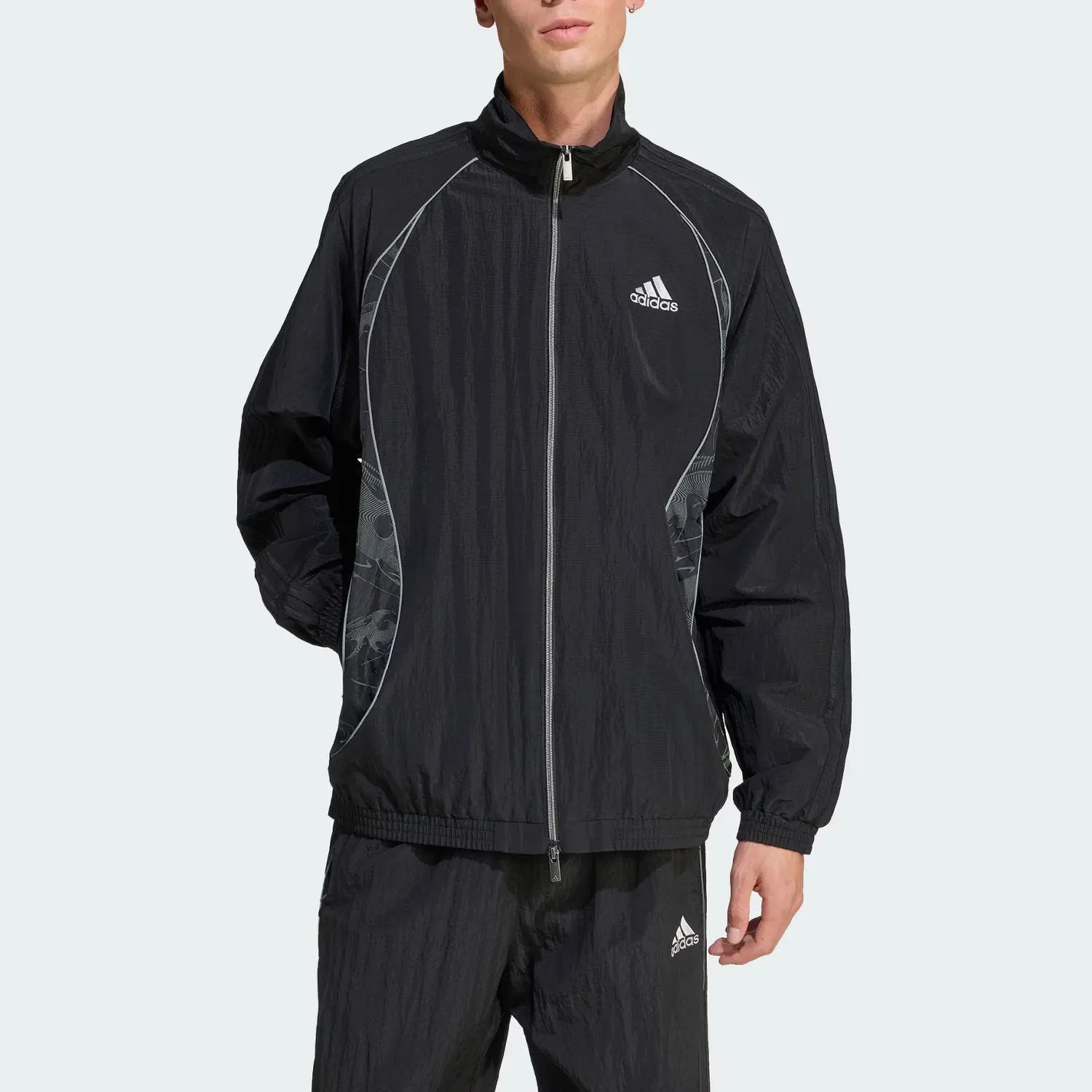 Adidas Вышитая куртка с графическими вставками, Black — фото 2
