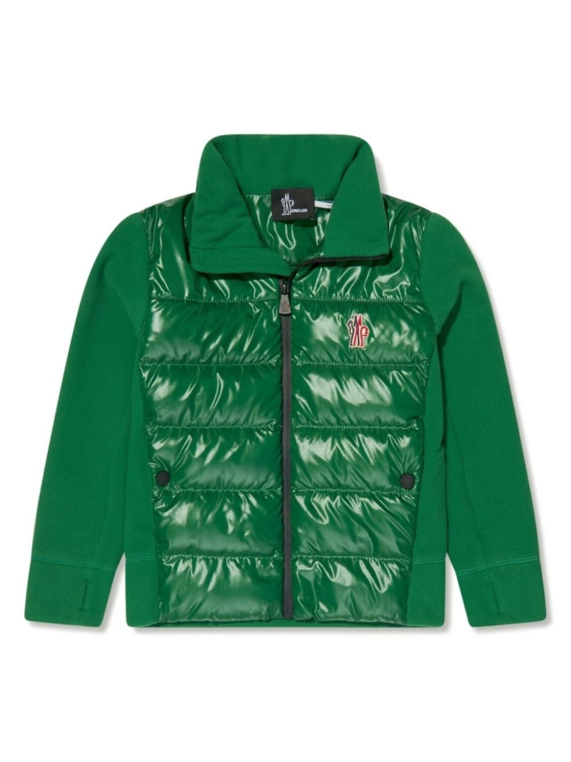 

Толстовка на молнии с дутыми вставками Moncler Enfant, зеленый