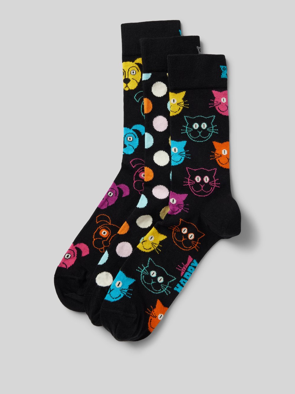 

Носки с этикеткой, модель «Классика», в упаковке 3 шт Happy Socks