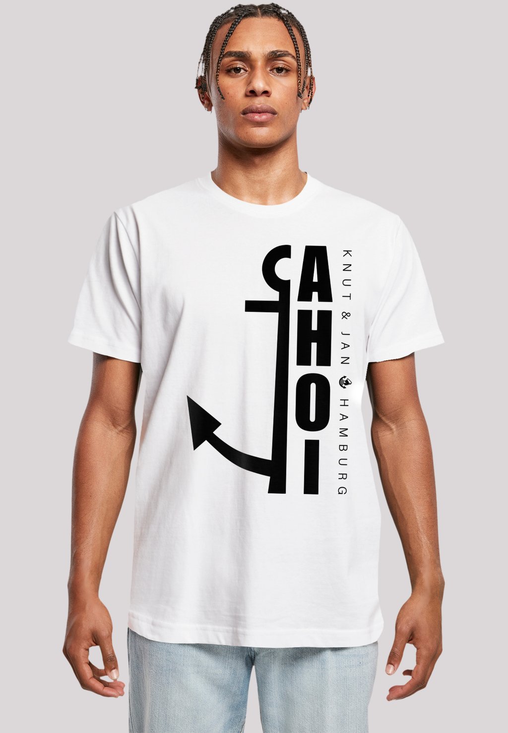 

Футболка с принтом AHOI ANKER CROP KNUT JAN HAMBURG F4NT4STIC, белый
