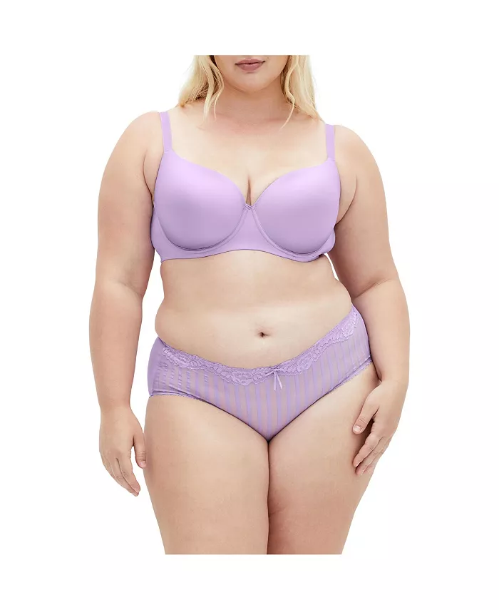 

Бюстгальтер-футболка Plus Size Smooth & Chic CITY CHIC, фиолетовый