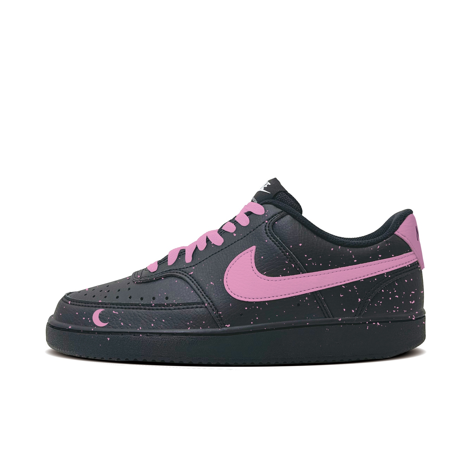 

Court Vision 1 Pink Star устойчивые к истиранию низкие скейтборд-кроссовки мужские pink black Nike, розовый