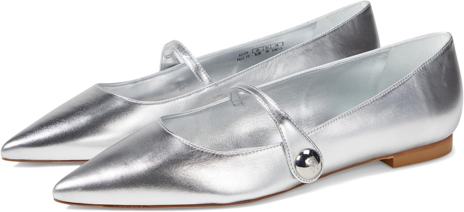

Туфли на плоской подошве Stuart Weitzman SW Mary Jane Flat, серебряный
