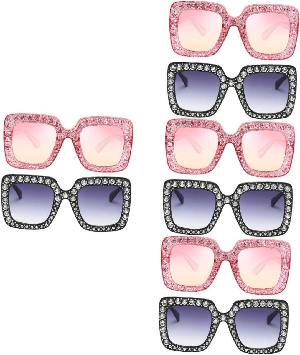 

NOLITOY 8 шт. Большие квадратные солнцезащитные очки для женщин. Стильные модные очки с уникальным дизайном для активного отдыха на природе. Оправа и линзы, Assorted Colorx4pcs