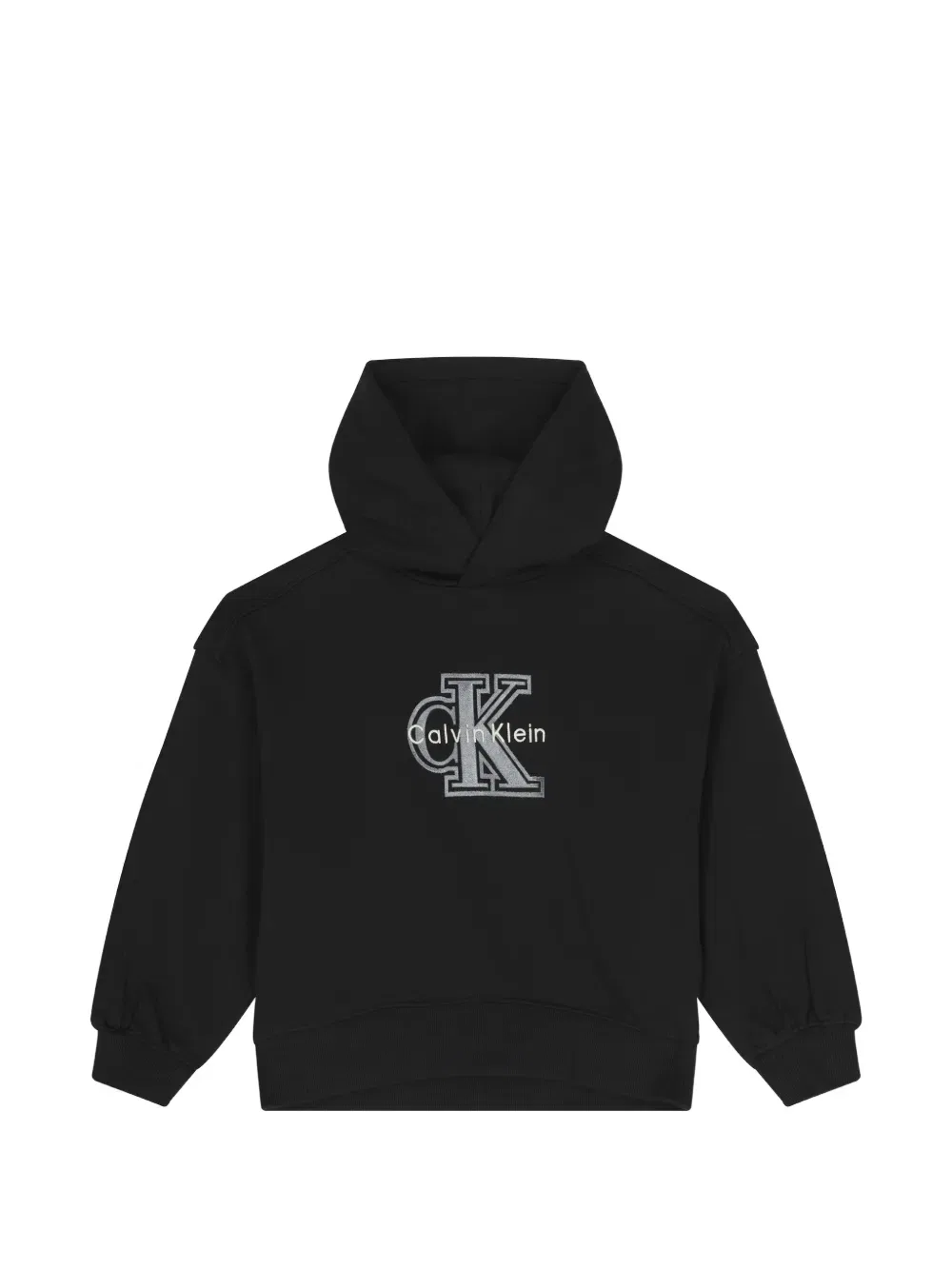 Худи с вышитым логотипом Calvin Klein Kids, черный