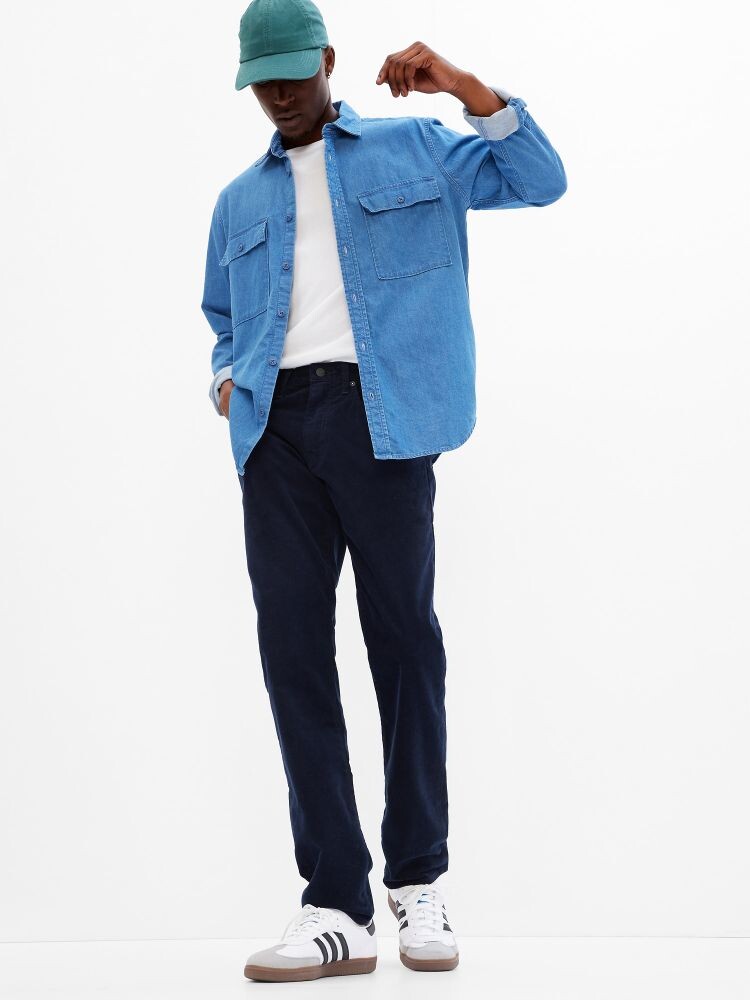

Узкие вельветовые брюки Gap, синий