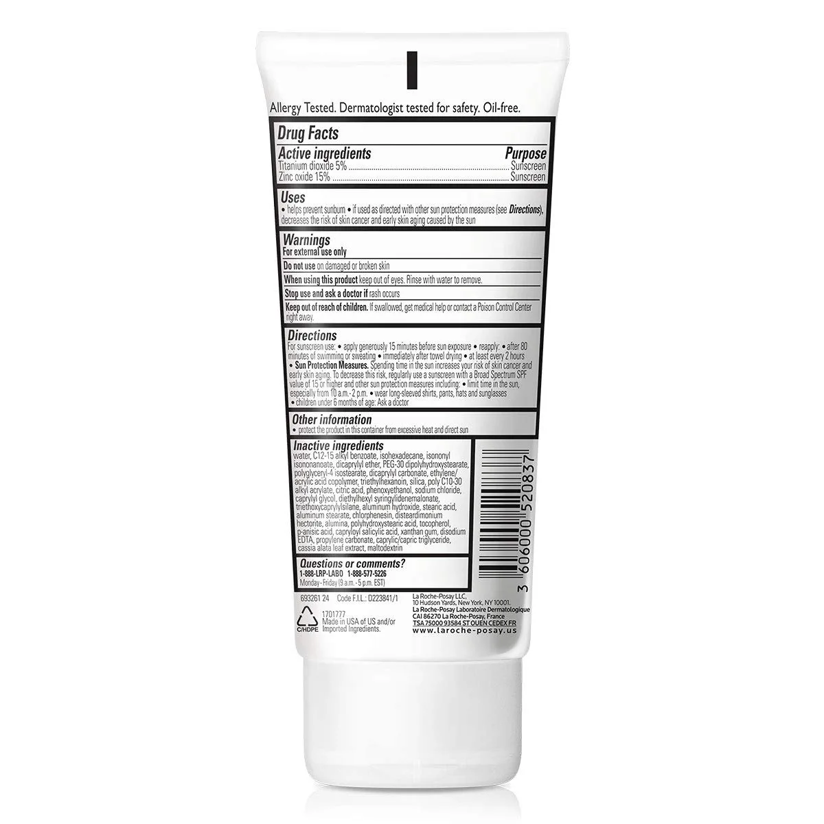 La Roche-Posay Anthelios Mineral Sunscreen SPF 50 Gentle Lotion, широкий спектр SPF + антиоксиданты, солнцезащитное средство для лица и тела, диоксид титана и оксид цинка, без оксибензона, без масел 88,7 мл, white — фото 2