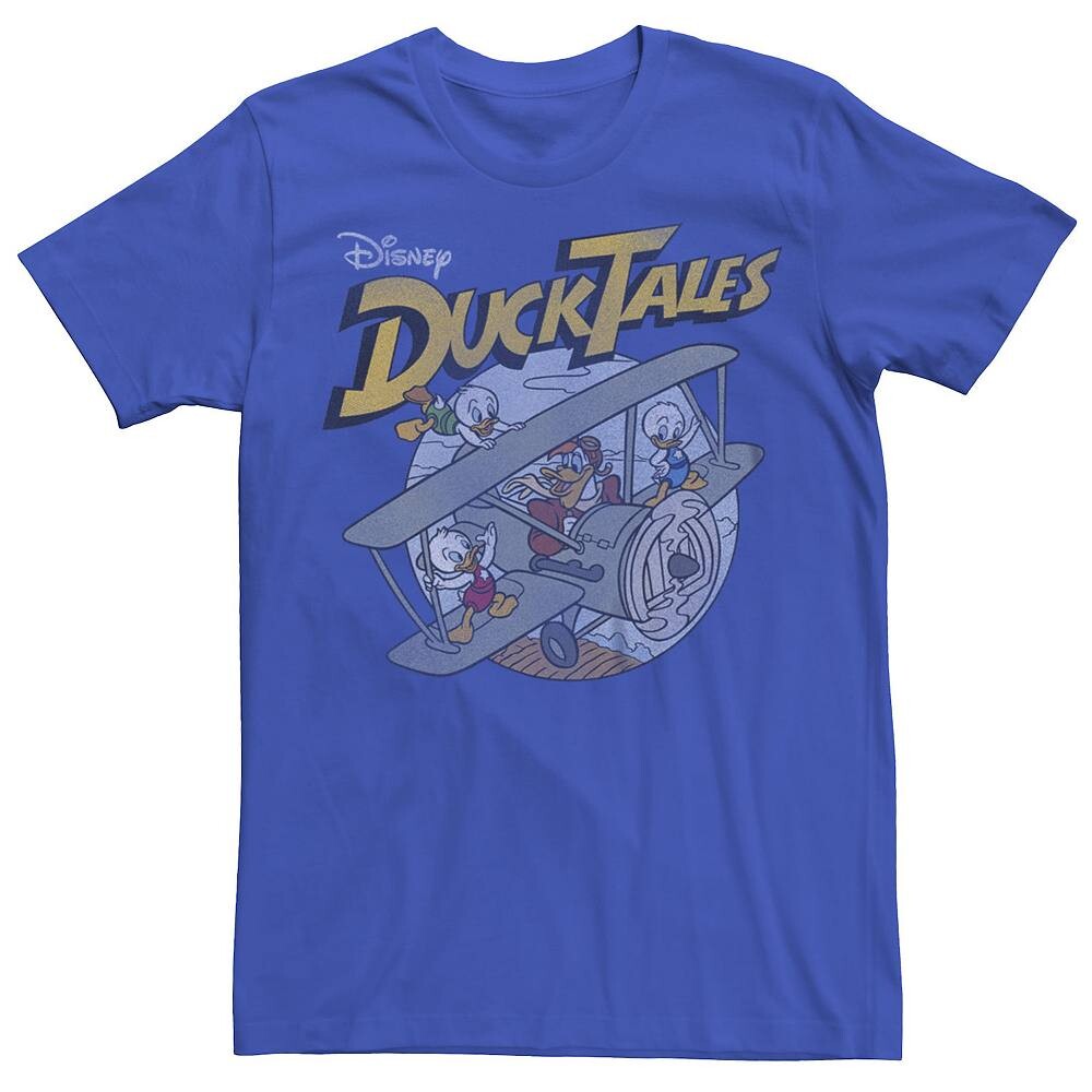 

Мужская футболка Disney's DuckTales Huey Dewey Louie Launchpad в стиле ретро с рисунком самолета, цвет Royal