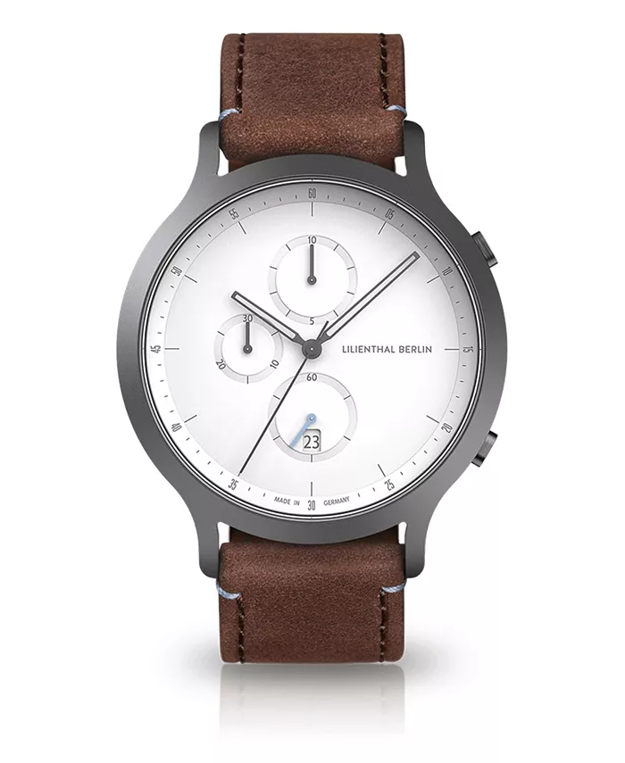 

Часы Chronograph with Brown Leather Watch 42mm Lilienthal Berlin, коричневый