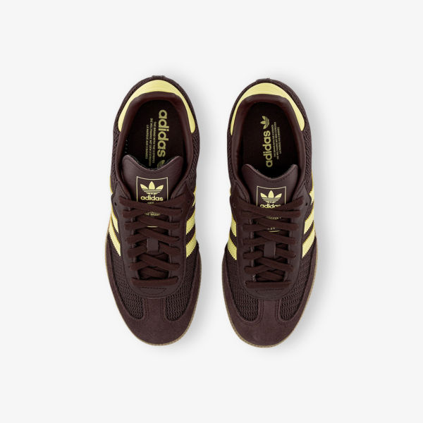 Кроссовки Adidas Samba OG из натуральной кожи, коричневый / салатовый — фото 2